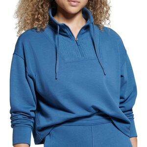 Bass Outdoor Women's Batona French‎ Terry Half-Zip Sweatshirt - Ensign Blue Size